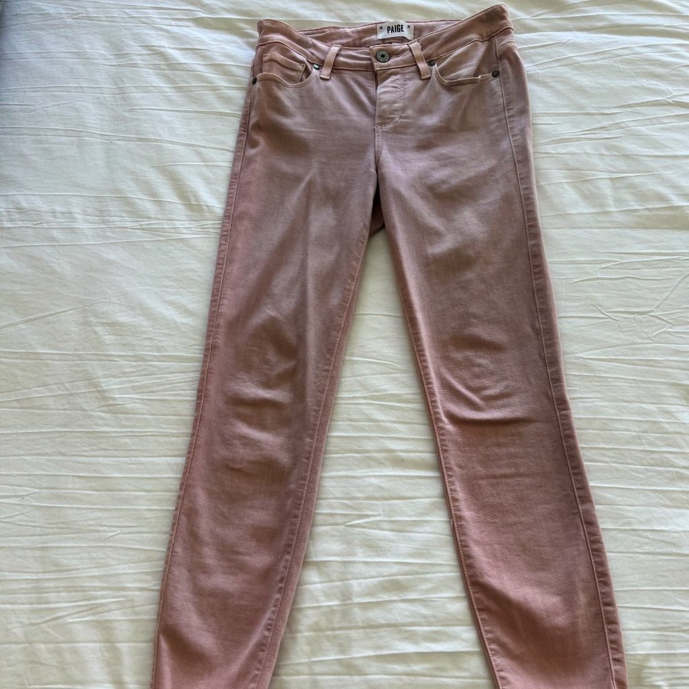 PAIGE Verdugo Crop Rose Color Size 27 Raw Hem